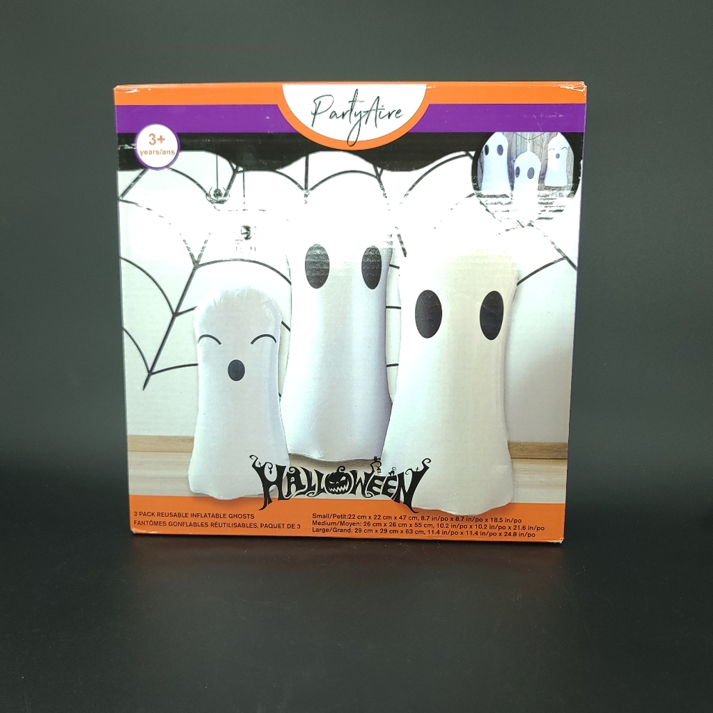 3 Pack PartyAire Inflatable Ghosts Cute Halloween Party Yard Decoration  New